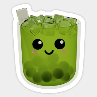 Cute little boba drink with ice! Sticker